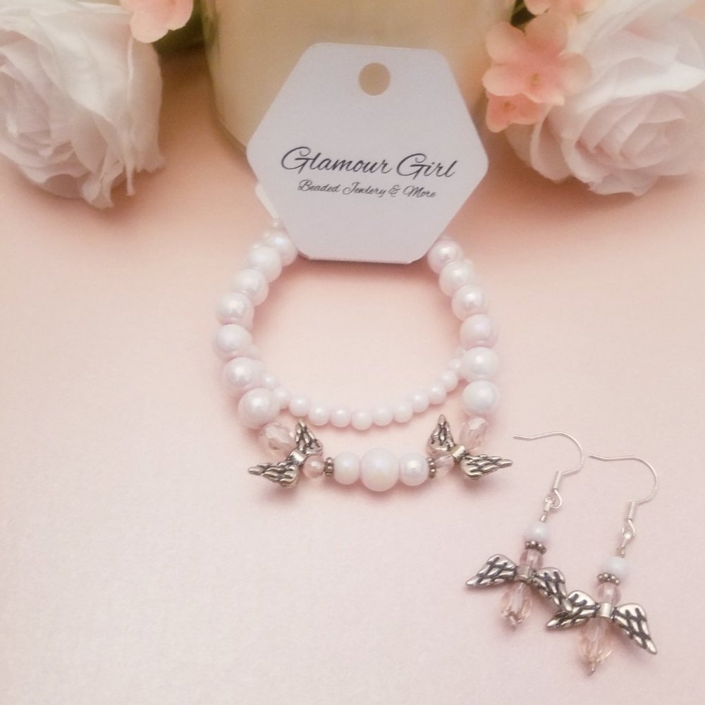 Angel Bracelet with Earring Set